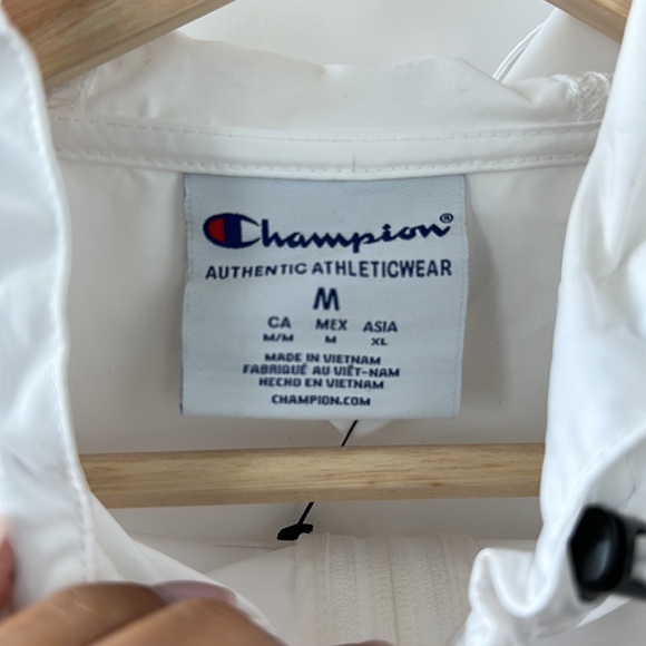 Champion Windbreaker White Mens Size Medium - Picture 4 of 4